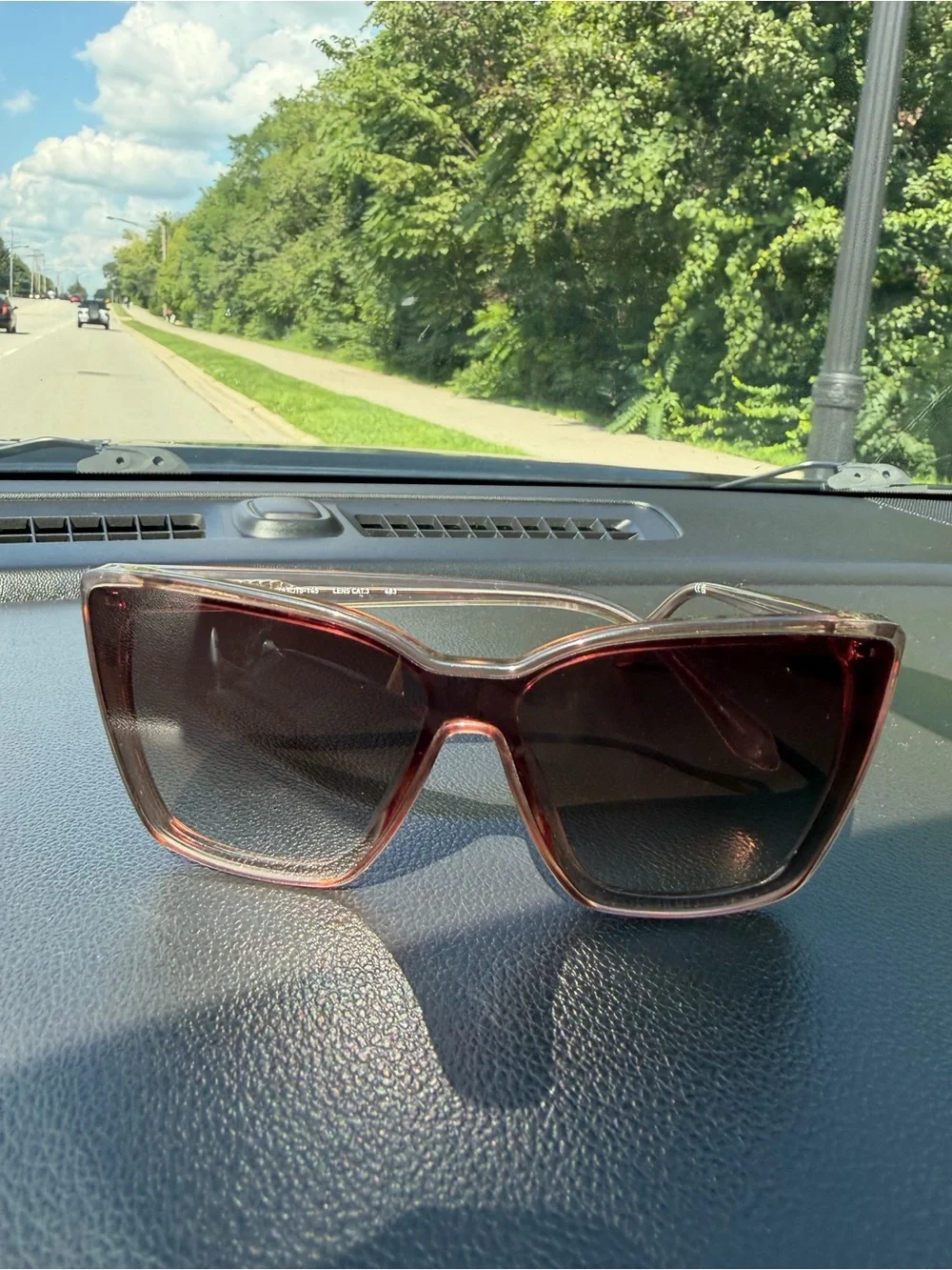 Quay Australia Translucent Brown Oversized Square Sunglasses